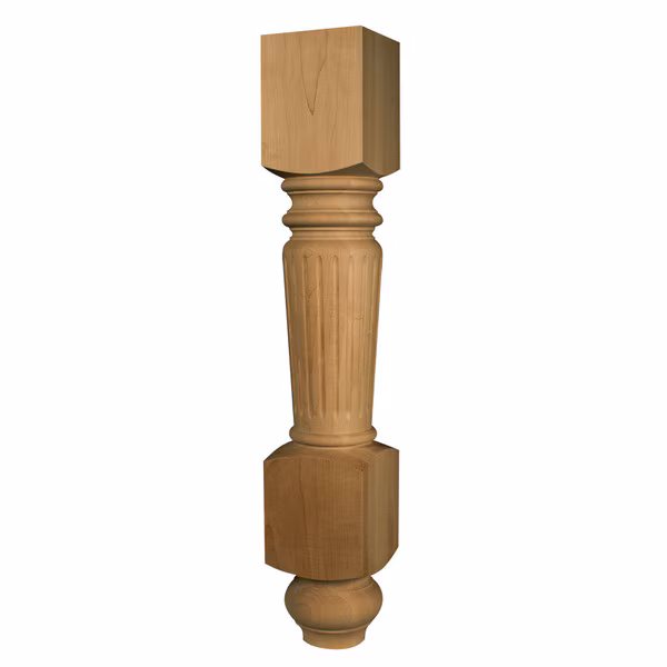 34 1/2 x 6 Massive Fluted Island Leg in Mahogany